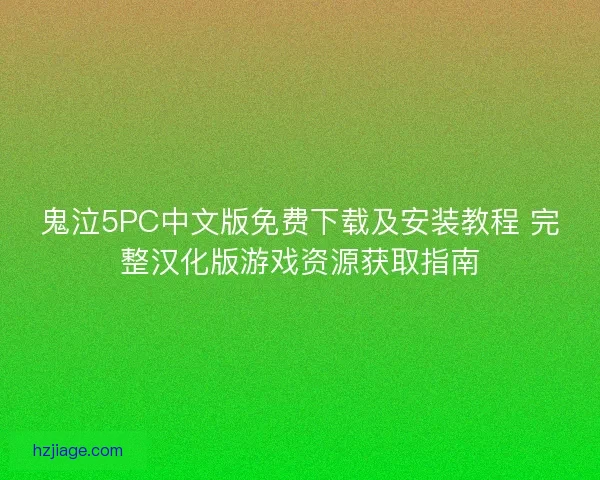 鬼泣5PC中文版免费下载及安装教程 完整汉化版游戏资源获取指南