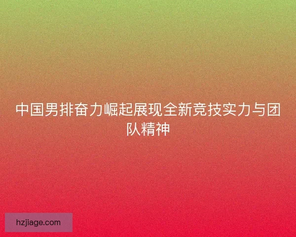 中国男排奋力崛起展现全新竞技实力与团队精神